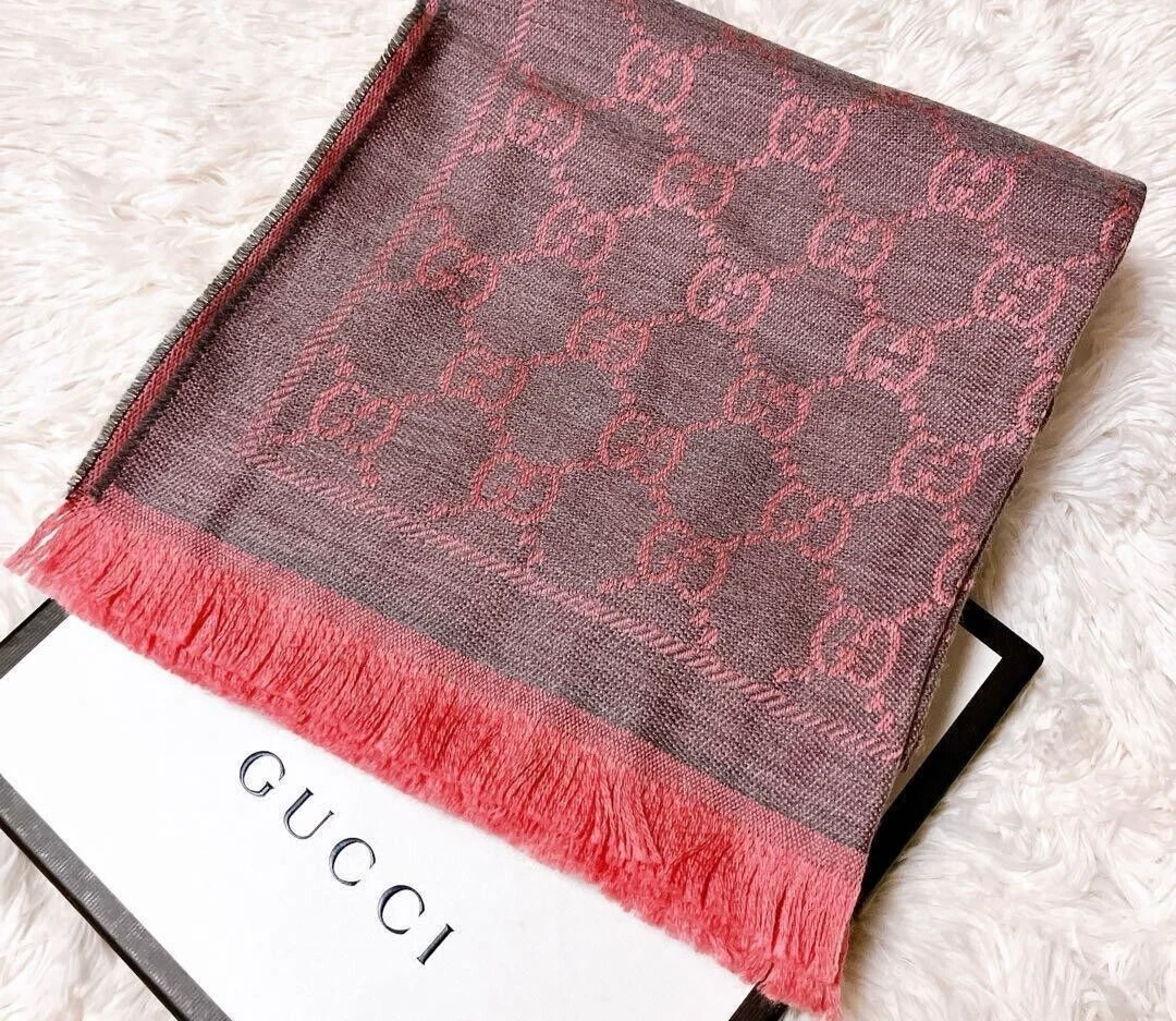 GUCCI Écharpe Authentique Tissu Mode Laine Écharpe pour Femme