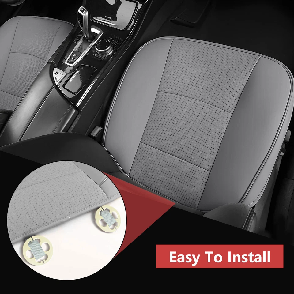 Gray Driver Front Seat Cover Car Cushion Chair Protector Mat Pad Faux Leather Foto 2 de 4