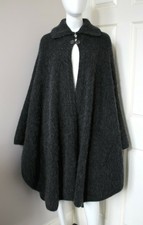 Escada Grey Mohair Wool Cape Coat Shawl Oversized Gorgeous It34