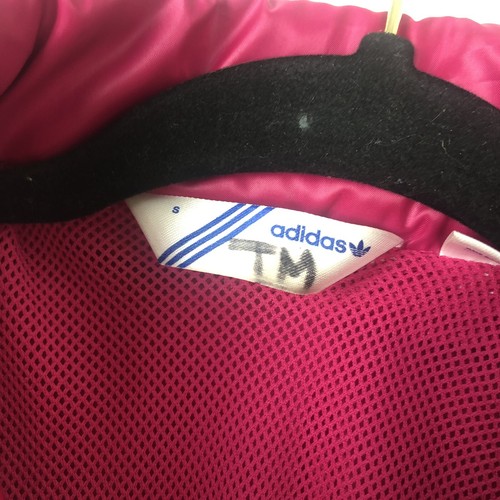 Adidas 3 stripe Trefoil Womens Size S Track suit Jacket Pink and silver w/ hood - Picture 7 of 7