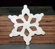 Snowflake Ornament 3-1/2" Raw Unfinished Wood Craft Made in USA 