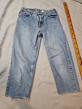 Vintage Levi's Orange Tab Jeans Womems 32x30 USA Blue Pants Light Wash Crop 80s