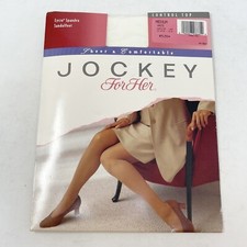 New JOCKEY FOR HER Women  s Sheer  Comfortable Control Top Pantyhose White Sz M