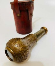 Antique Marine Telescope with Leather Case Dollond London Marine royal spyglass