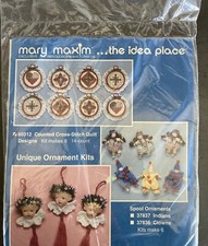 Christmas Ornament Kit Counted Cross-Stitch Makes 8 NOS Vintage Mary Maxim