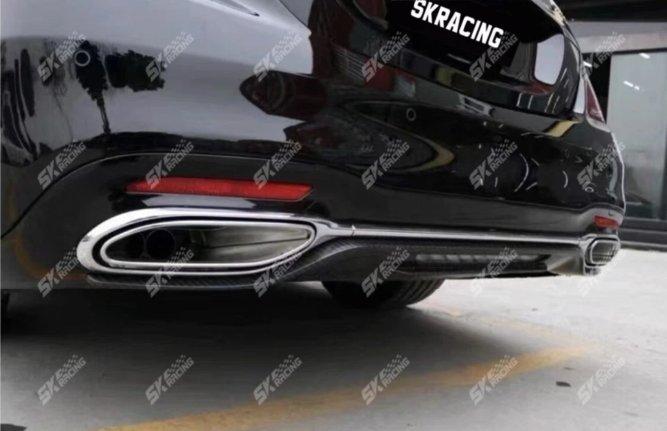 Tira de escape de parachoques trasero cromada para Mercedes Benz Clase S S450 S560 2018+ Foto 4 de 4