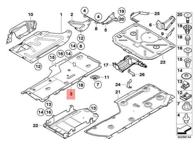 BMW 3-SERIES E90 E91 Offside Undertray Underbody Guard Panel Drivers ...
