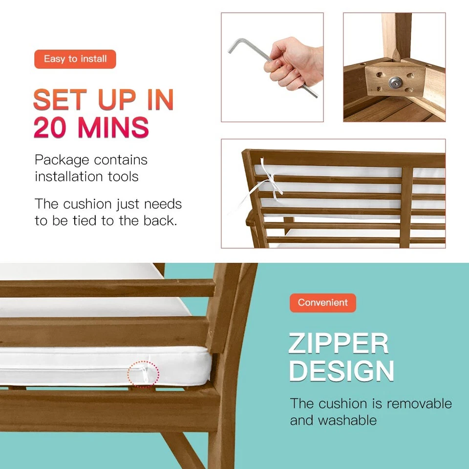 Patio Conversation Set Patio Furniture Patio Sofa Set Outdoor Chat Set 4-Piece - Image 3 of 4