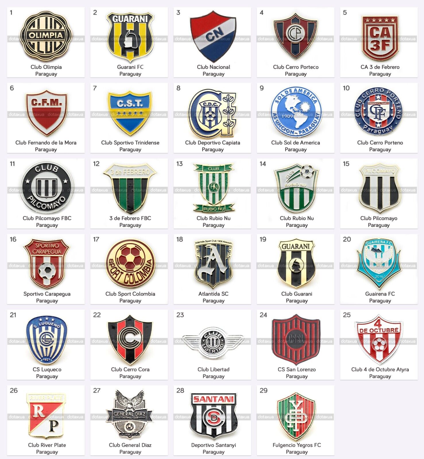 Badge Pin Paraguay Football Clubs South America CONMEBOL