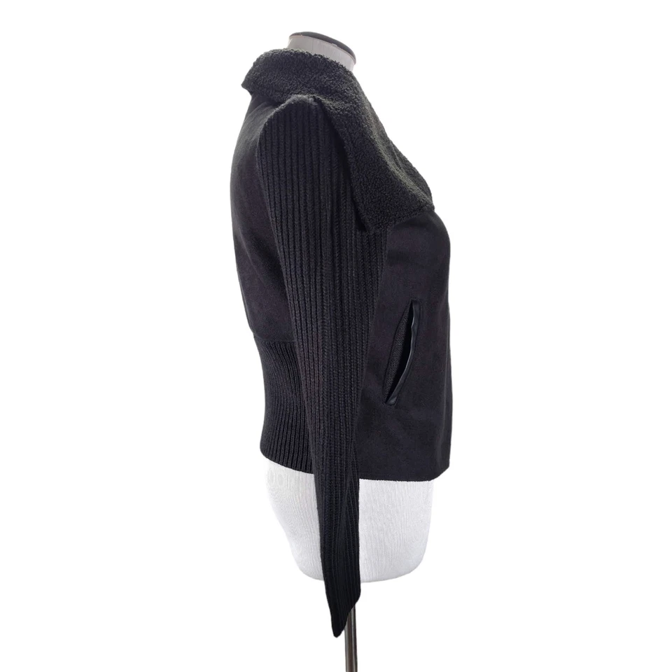 Kendall + Kylie 301385 Asymmetrical Vegan Suede and Sherpa lined Jacket Size S - Image 2 of 4