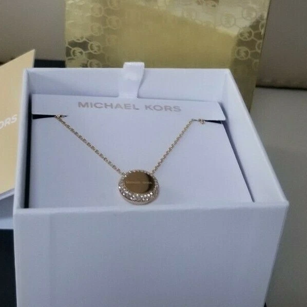 Michael kors pave circle necklace sale