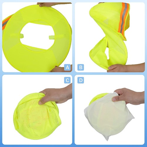 3 Combo Pack Hard Hat Sunshield Full Brim Neck Sunshade/ Black, Grey, Yellow - 第 5/8 張圖片