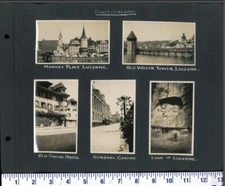 1934 PHOTO ALBUM LUCERNE SWITZERLAND LION MARKET PLACE WATER TOWER CASINO