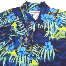  375 Orlebar Brown Giles Islet Night Iris Long Sleeve Button-Up Shirt Mens Large