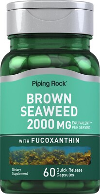 Brown Seaweed Extract 2000 Mg Fucoxanthin Nutritional Immunity Support, 60 Caps