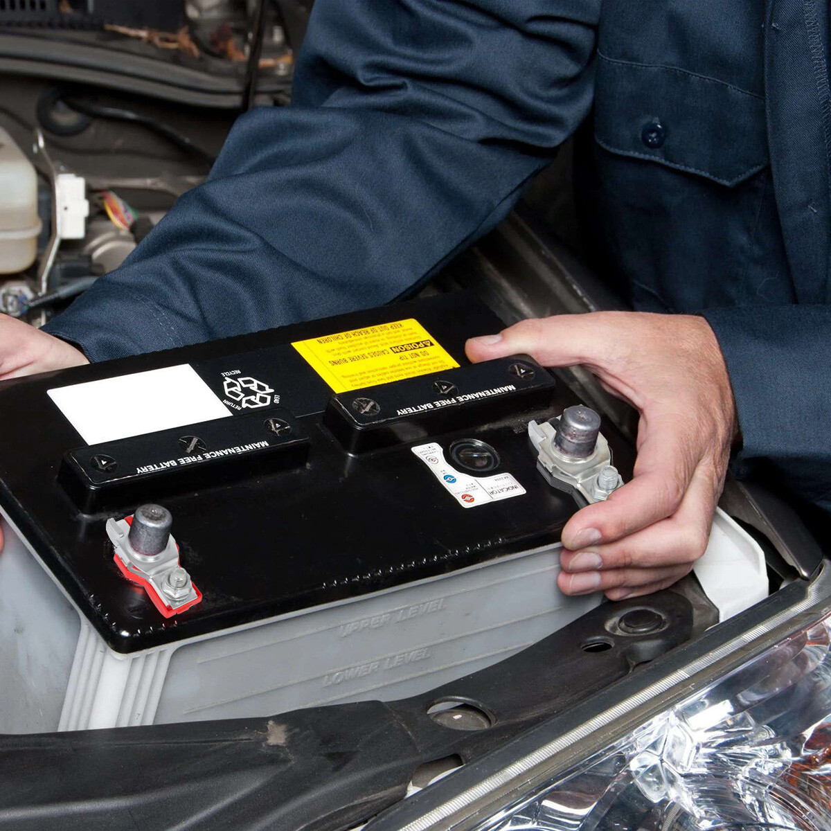 10Pcs Universal Heavy Duty Battery Terminal Connector Top Post Positive Negative