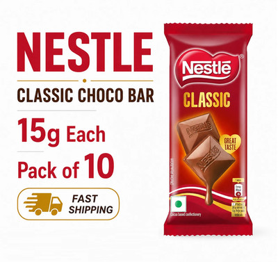Nestle Classic Choco Bar | 15g Pack of 10 Rich Creamy Milk Treat | Free Shipping
