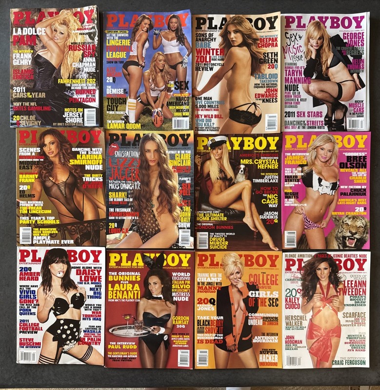 Playboy 2009 COMPLETE Year Lot 12 Issues Pam Anderson