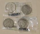 Lot of 4 Peace Dollar 1922 1924 1934 90% Silver US Coins