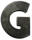 vintage art deco ACTUAL THEATRE'S 3-D MARQUEE LETTER 8" lite pebbled letter:  G