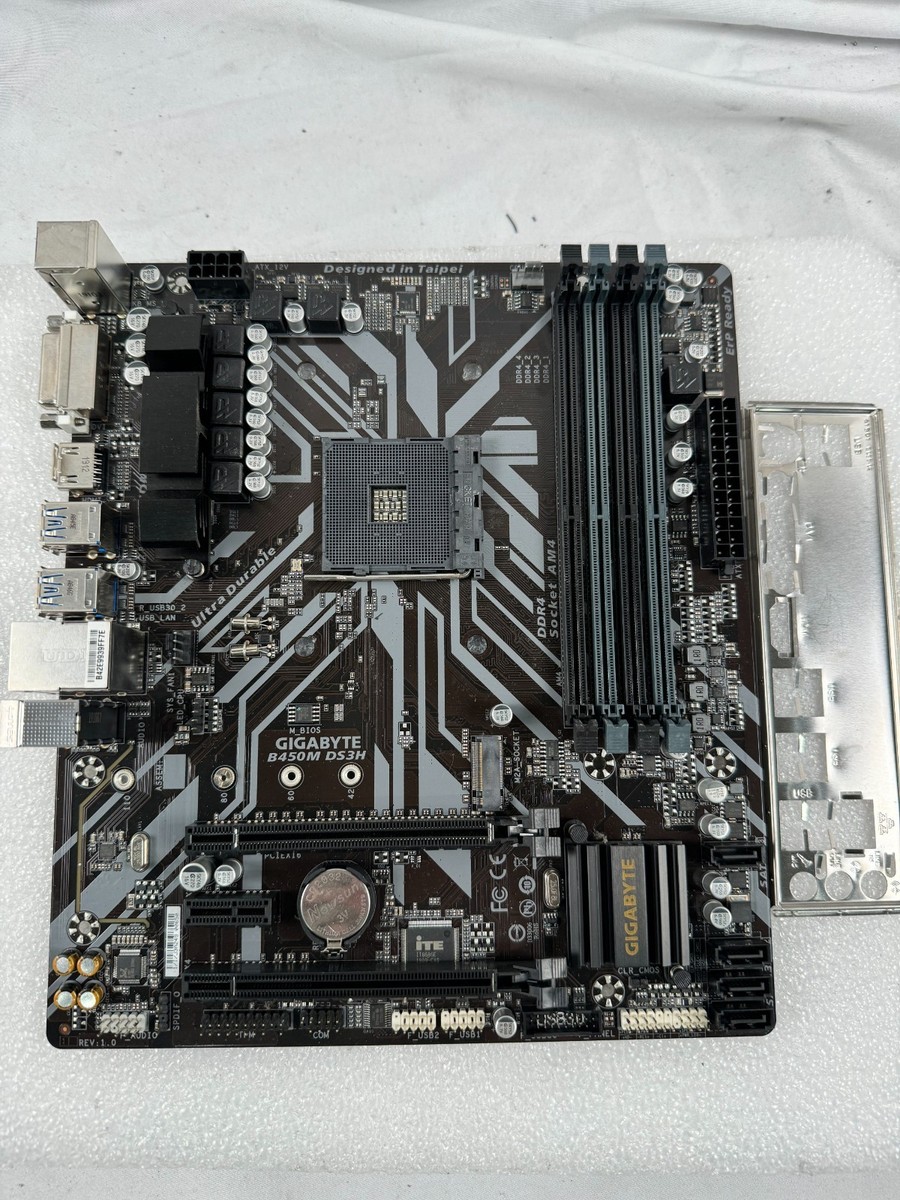 Gigabyte B450M-DS3H AMD B450 AM4 Gaming Desktop Motherboard w/ I/O