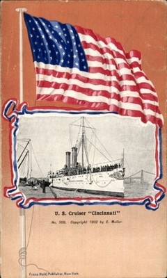 Passepartout Ak US-Amerikanisches Kriegsschiff USS Cincinnati,... - 11464124