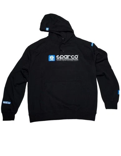 Sparco SP03100NR3L WWW Pullover Hoodie Sweatshirt Black Large Pre-Shrunk Cotton