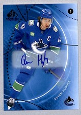 Quinn Hughes 2025-26 SP Game Used Blue Auto #59 Vancouver Canucks