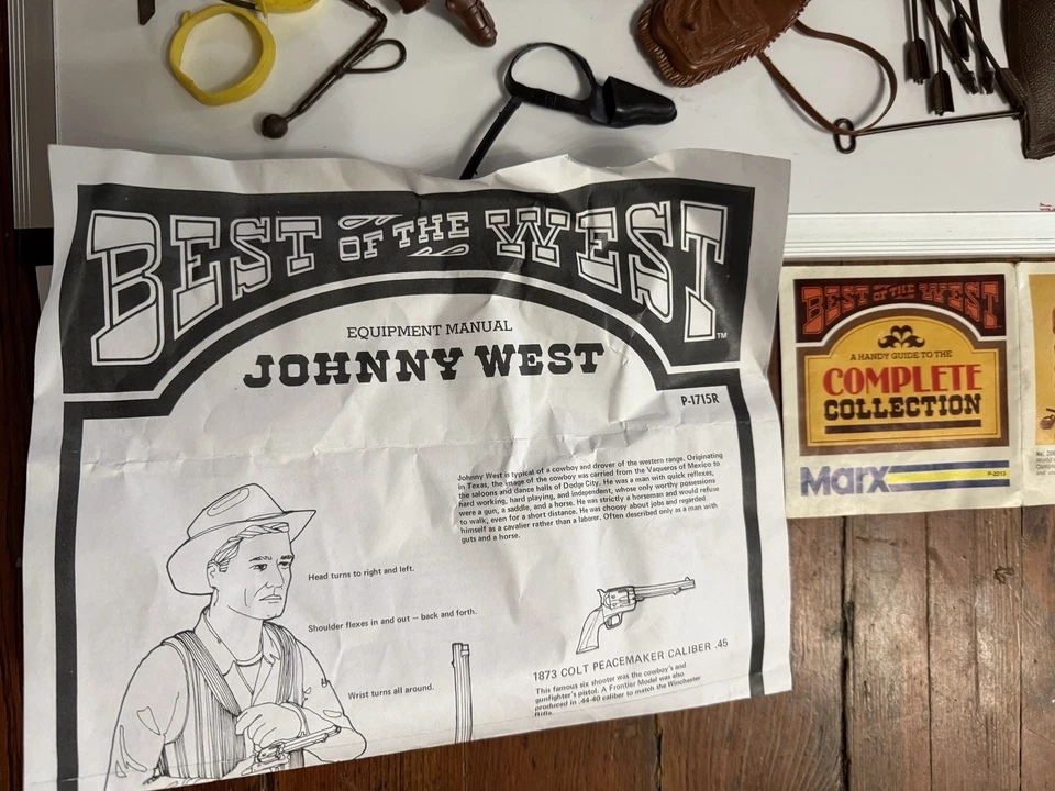 ENORME Lote 4 Caballos 2 Figuras Accesorios Manual Marx Johnny West Lote Foto 3 de 4