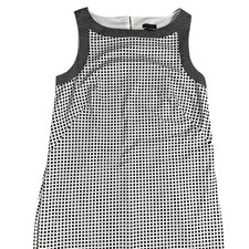 Ann Taylor Black White Grid Print Sleeveless Sheath Dress Womens XS