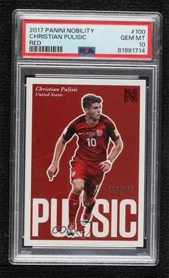 2017 Panini Nobility Short Prints Red /199 Christian Pulisic PSA 10 GEM MT 07lv