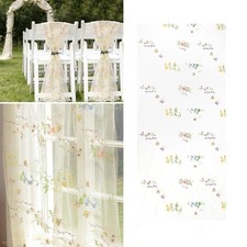 Wildflower Theme Table For RUNNER Beige Gauze Tulle 2.46 ft x 9.84 ft Polyester