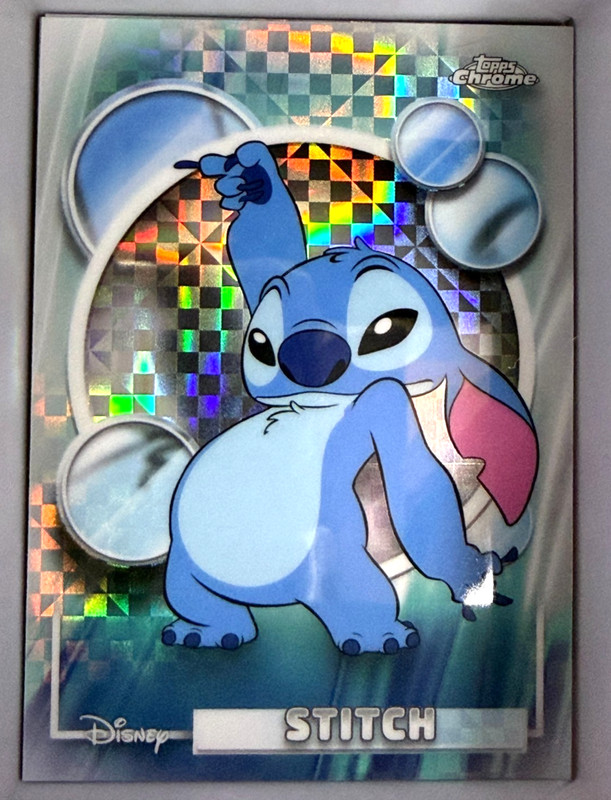 2026 Topps Chrome Disney Stitch #150 Lilo & Stitch X-Fractor Refractor Card