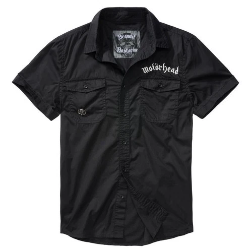 Brandit Motörhead Shirt With Collar And Chest Pockets Warpig Logo Short Sleeve