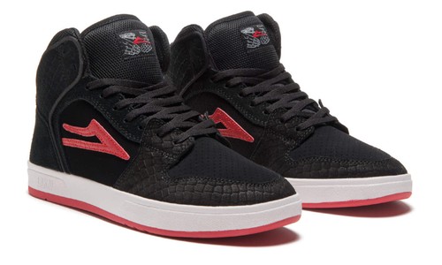 Lakai - Telford Black / Red Suede Skateboard Shoes - Picture 5 of 22