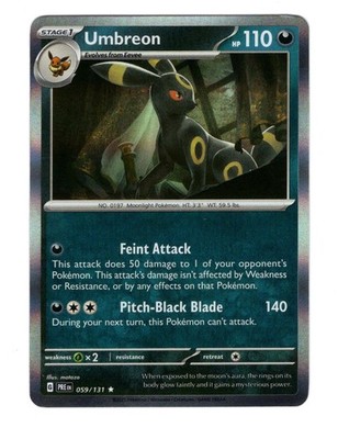 2025 Pokémon Umbreon  TCG Prismatic Evolutions Master Ball Reverse Holo 059/131