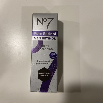 No7 Pure Retinol 0.3% Night Concentrate Fragrance Free Anti-Aging Serum - 30ml