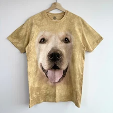 The Mountain Big Face Labrador T-Shirt MEDIUM Yellow Dog Lover Graphic Print Tee