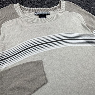 Vintage Y2K Extreme Gear Long Sleeve T-Shirt Men's M Cream Striped Raglan Skater