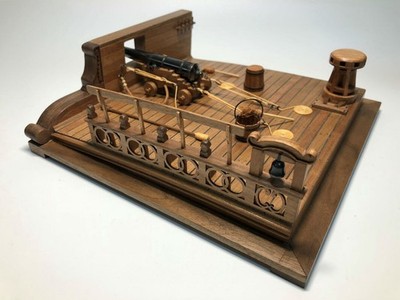 Ancient Battleship 1/26 Deck 8 Pound Cannon Scene Wood Ship Model Kit NEW