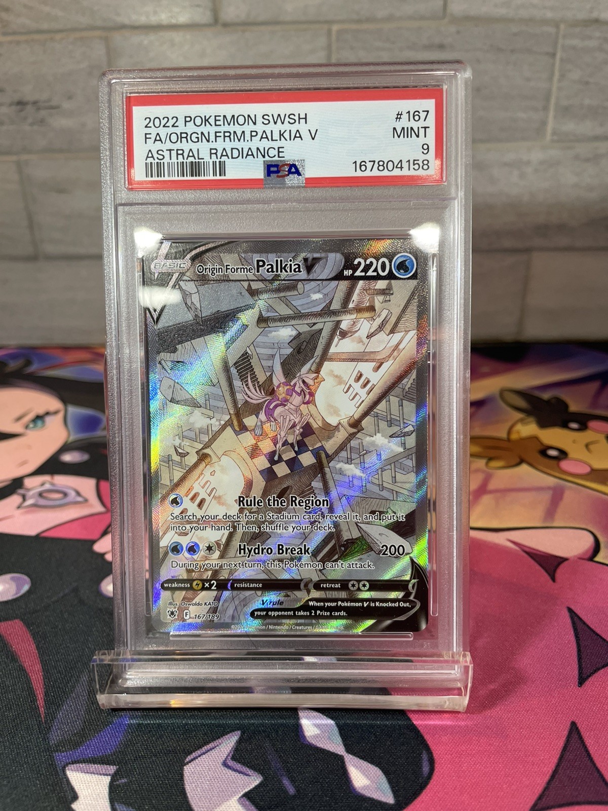 2022 POKEMON SWSH ASTRAL RADIANCE FULL ART/ORIGIN FORME PALKIA V PSA 9 MINT view 1