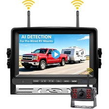 Wireless RV Trailer 7" DVR Monitor  1080P Rear View Camera BSD for Truck Bus