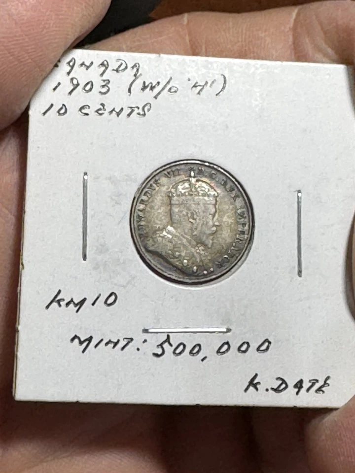 ** CANADA 1903 ( W/O 'H' ) 10 CENTS SILVER .......SCARCE,  KEY DATE ** - Image 3 of 4