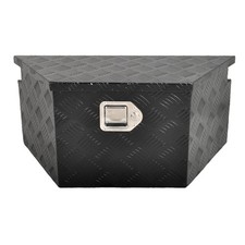 26x13.3x12 Heavy Duty Aluminum Trailer Tongue Tool Box Storage Black Lockkey