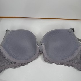 Victoria's Secret Dream Angels Demi Bra 34B Gray Lace Bling