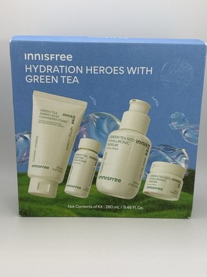 Innisfree Hydration Heroes with Green Tea Skincare Set NIB Sealed - 2 Full Size