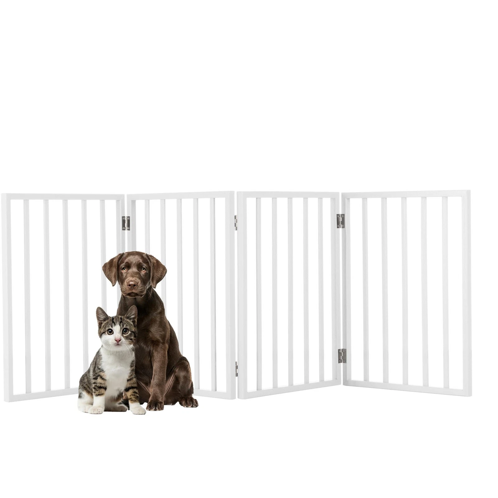 Pet Gate - 4-Panel Indoor Foldable Dog Fence for Stairs, Hallways or Doorways...