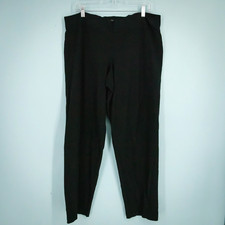 Eileen Fisher Size XL Black System Viscose Stretch Pull On Straight Leg Pants