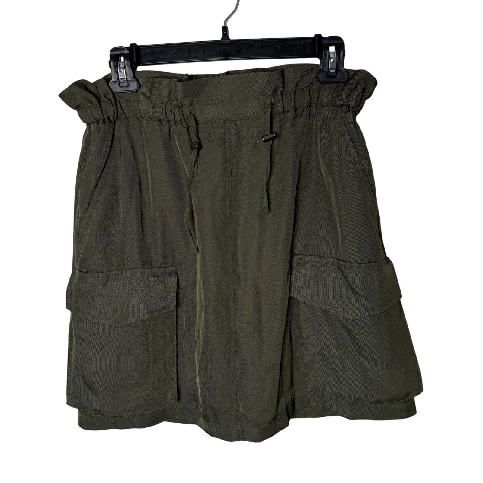 EXPRESS Paperbag Cargo Mini Skirt Green Women Size S Military Utility NEW