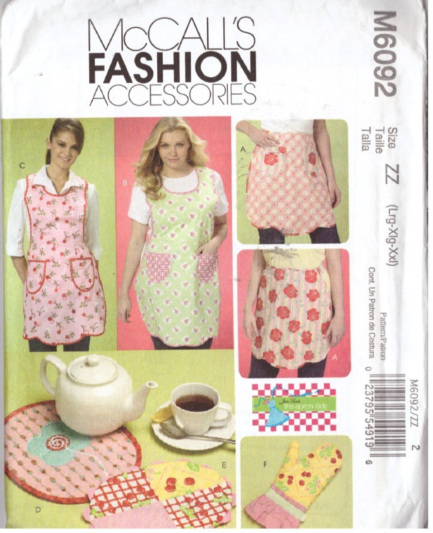 McCalls Fashion Accessories for the home Apron Mits, Tablewear #M6092